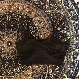 Black silky sports bra